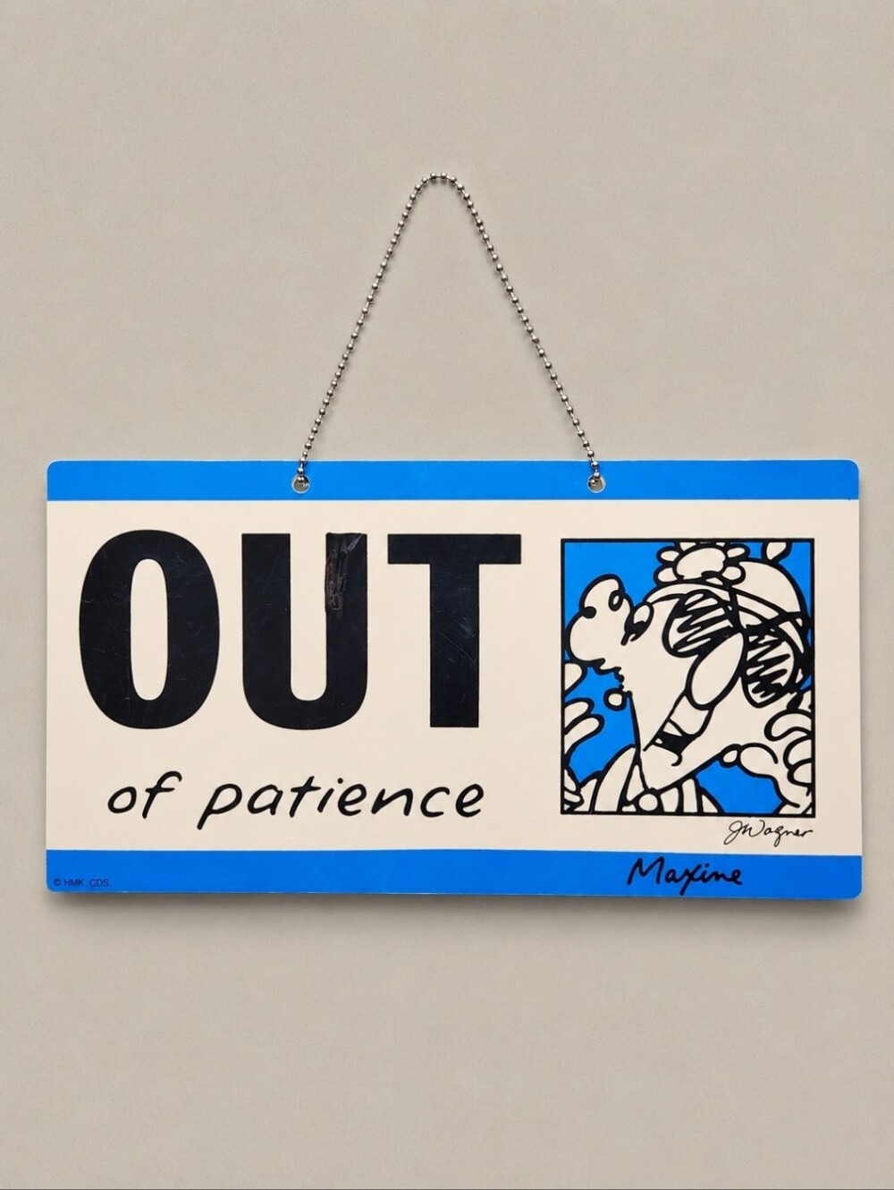 Vintage Hallmark Maxine Reversible Office Sign John Wagner Out of Patience